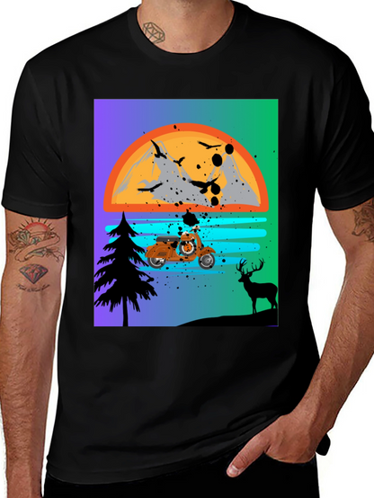 Retro Motorcycle Sunset T-Shirt