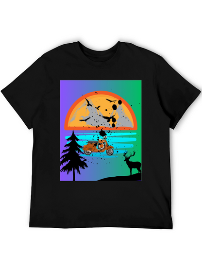 Retro Motorcycle Sunset T-Shirt