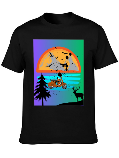 Retro Motorcycle Sunset T-Shirt