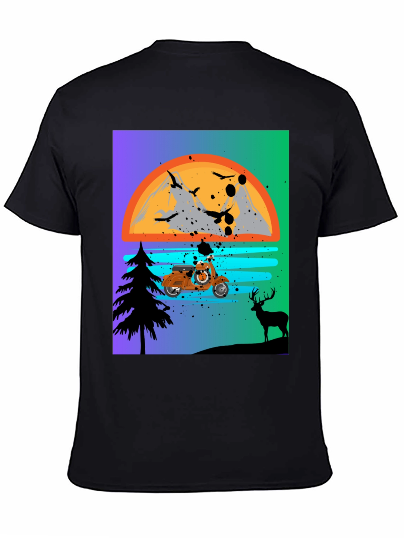 Retro Motorcycle Sunset T-Shirt