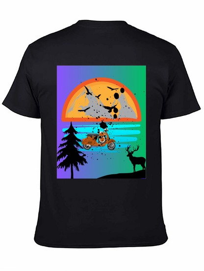 Retro Motorcycle Sunset T-Shirt