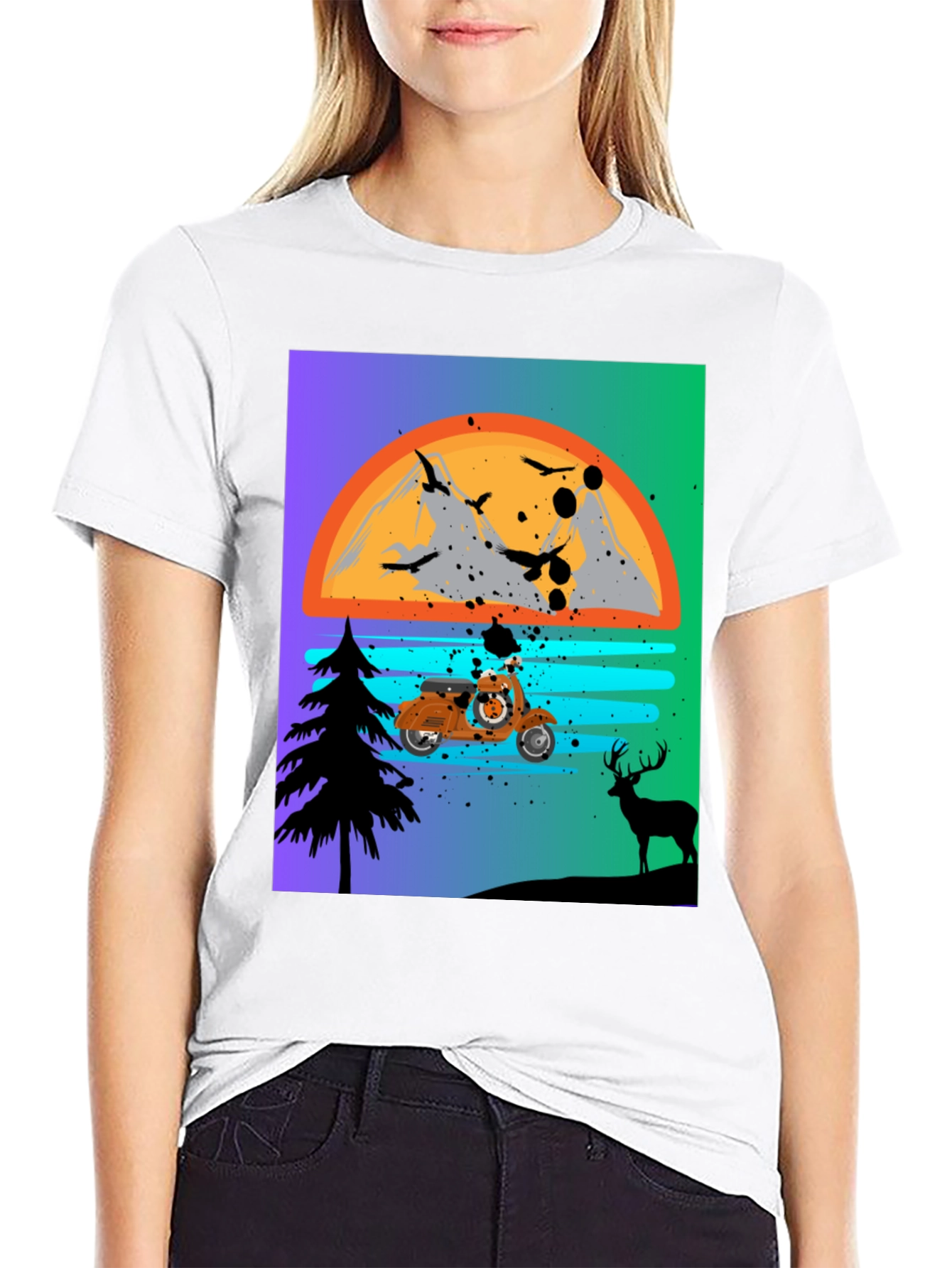 Retro Motorcycle Sunset T-Shirt