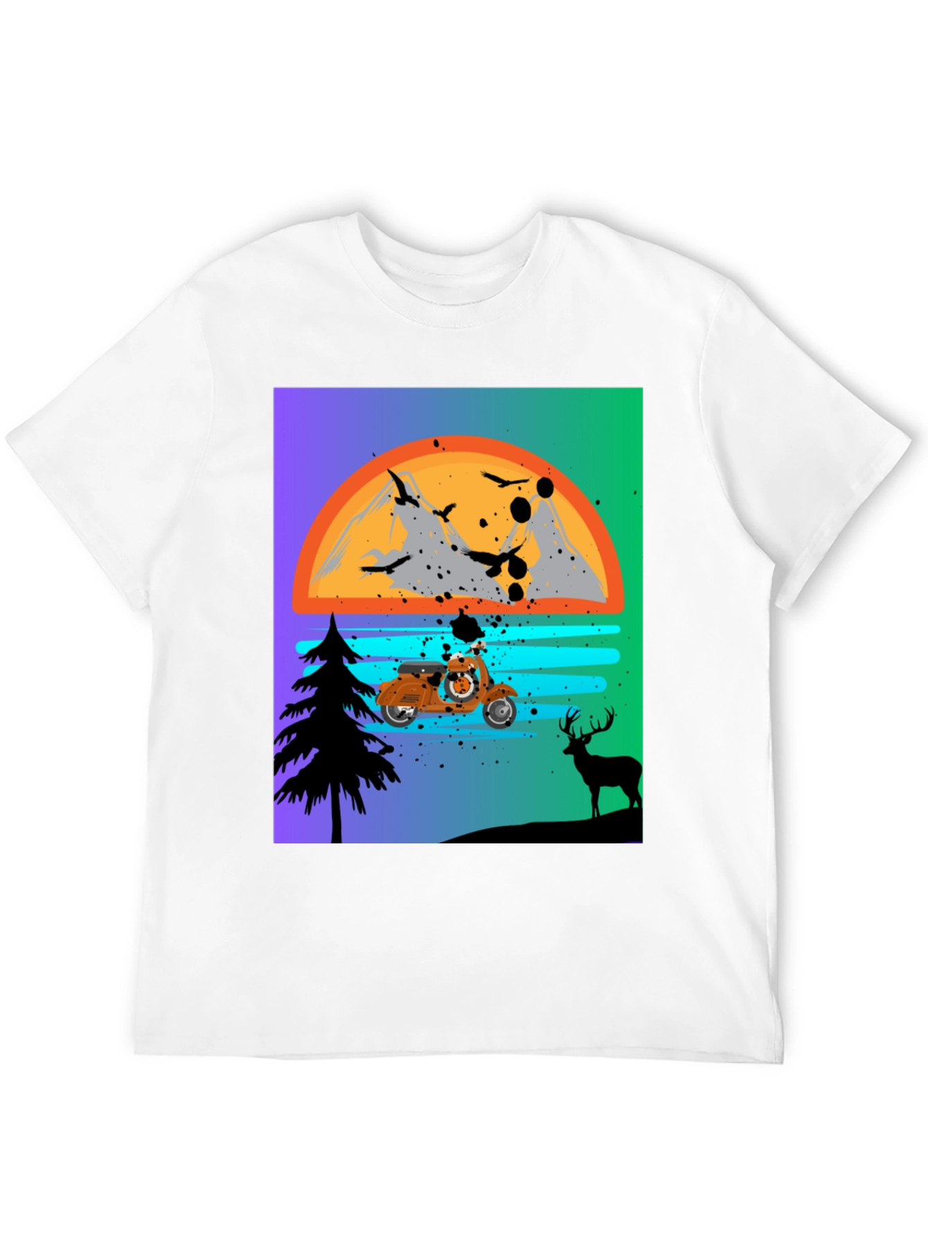Retro Motorcycle Sunset T-Shirt
