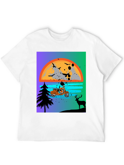 Retro Motorcycle Sunset T-Shirt