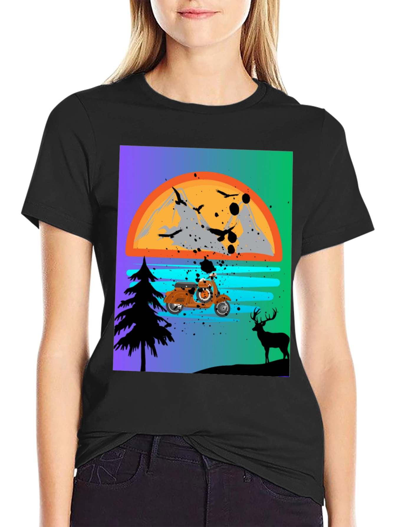 Retro Motorcycle Sunset T-Shirt
