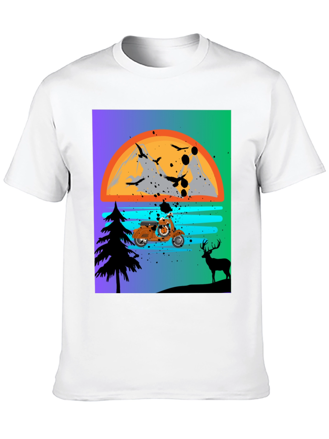 Retro Motorcycle Sunset T-Shirt