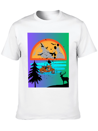 Retro Motorcycle Sunset T-Shirt
