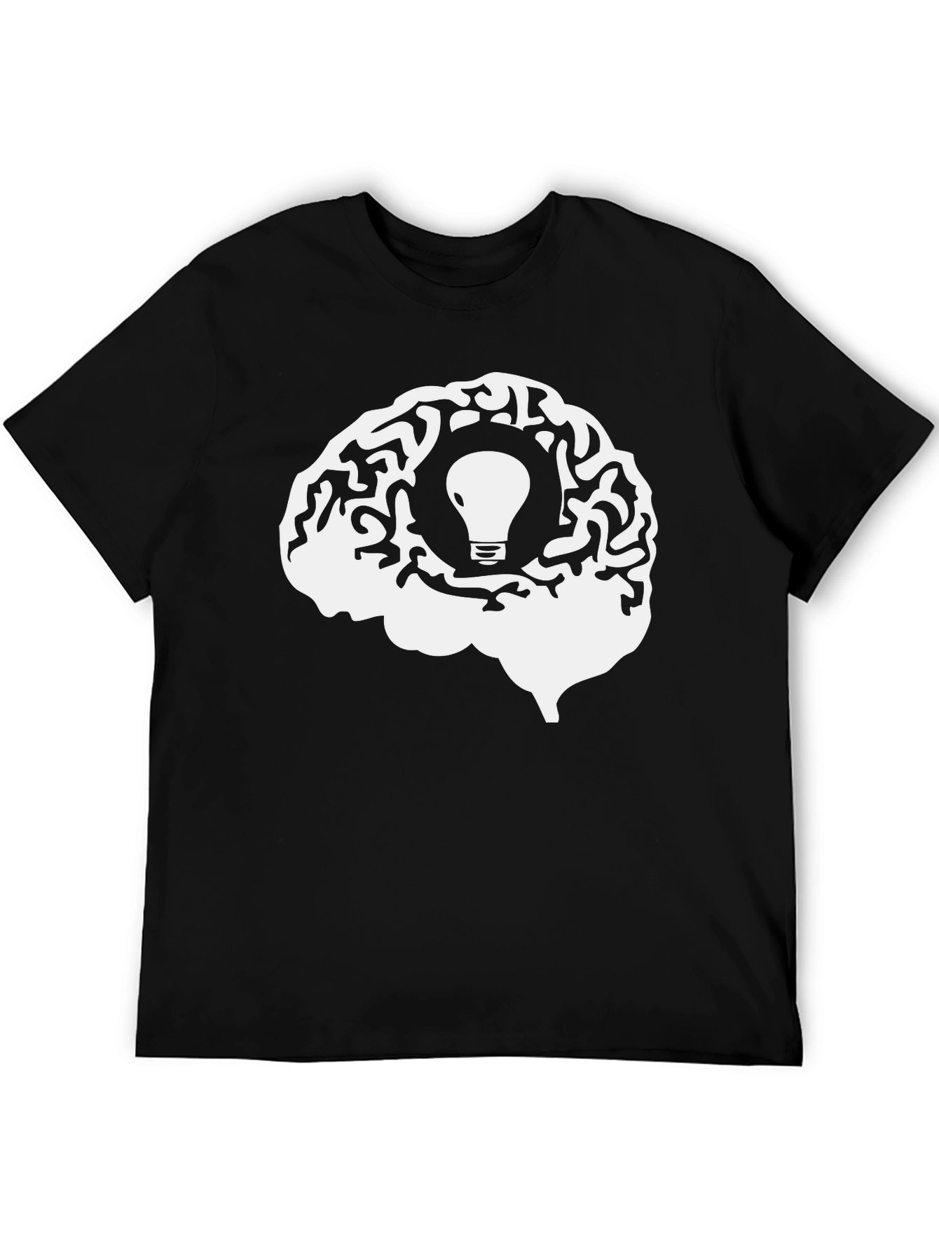 Brainstorm Tee - Lightbulb Idea in Brain Graphic T-Shirt