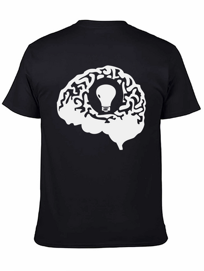 Brainstorm Tee - Lightbulb Idea in Brain Graphic T-Shirt