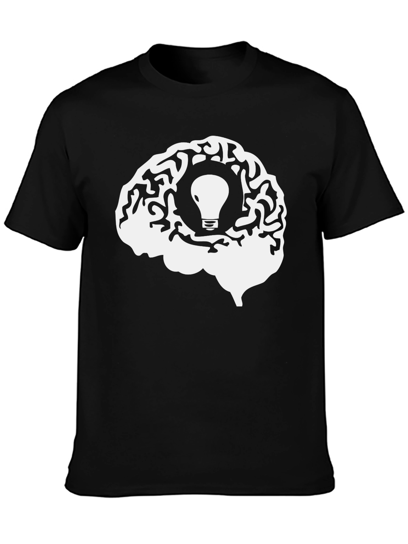 Brainstorm Tee - Lightbulb Idea in Brain Graphic T-Shirt