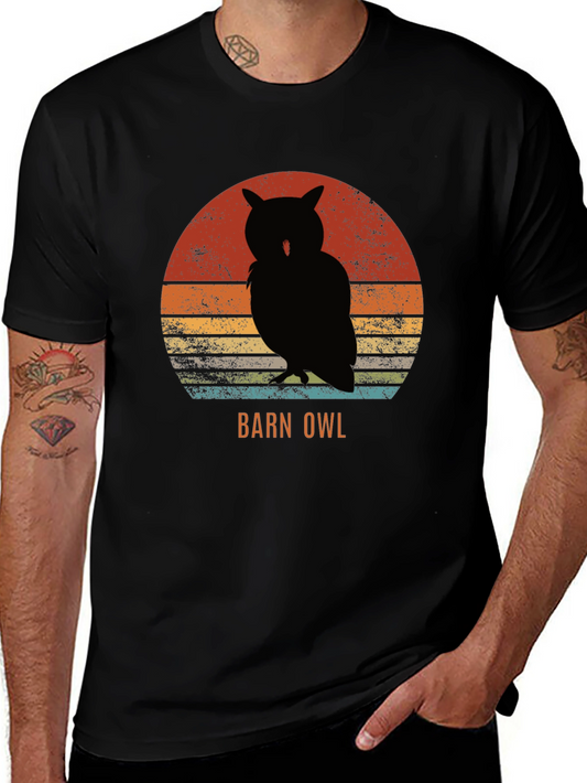 Retro Barn Owl Graphic Tee - Vintage Style Nature T-Shirt