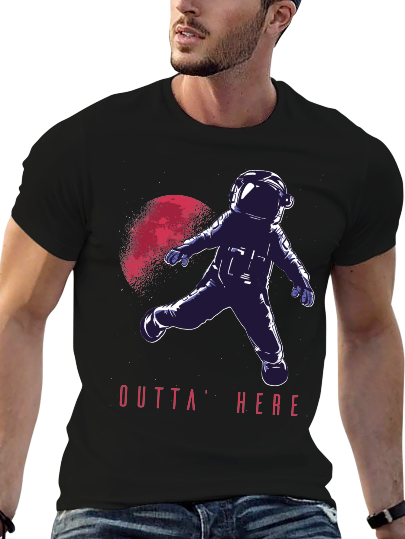 Outta Here Astronaut Graphic T-Shirt