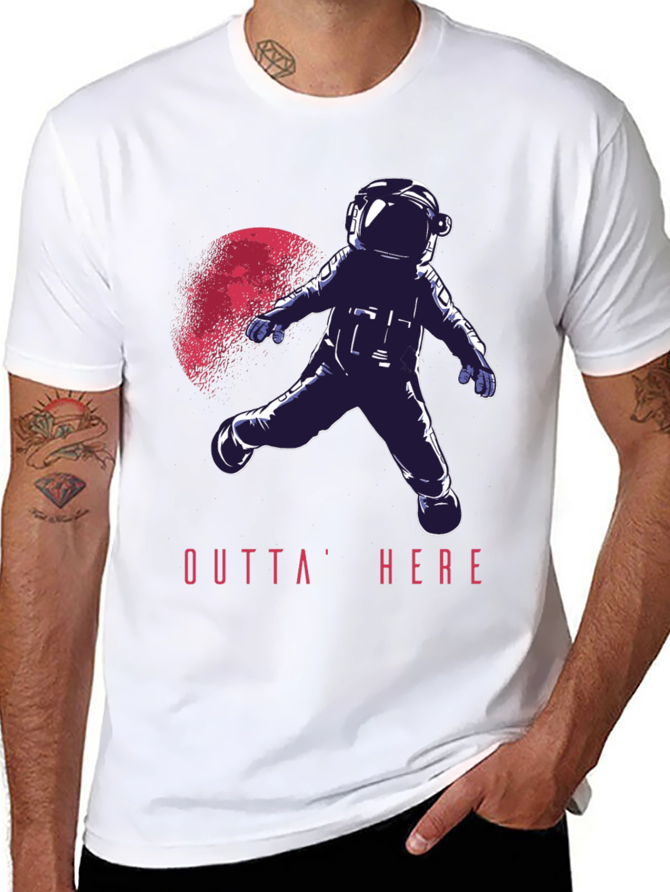Outta Here Astronaut Graphic T-Shirt