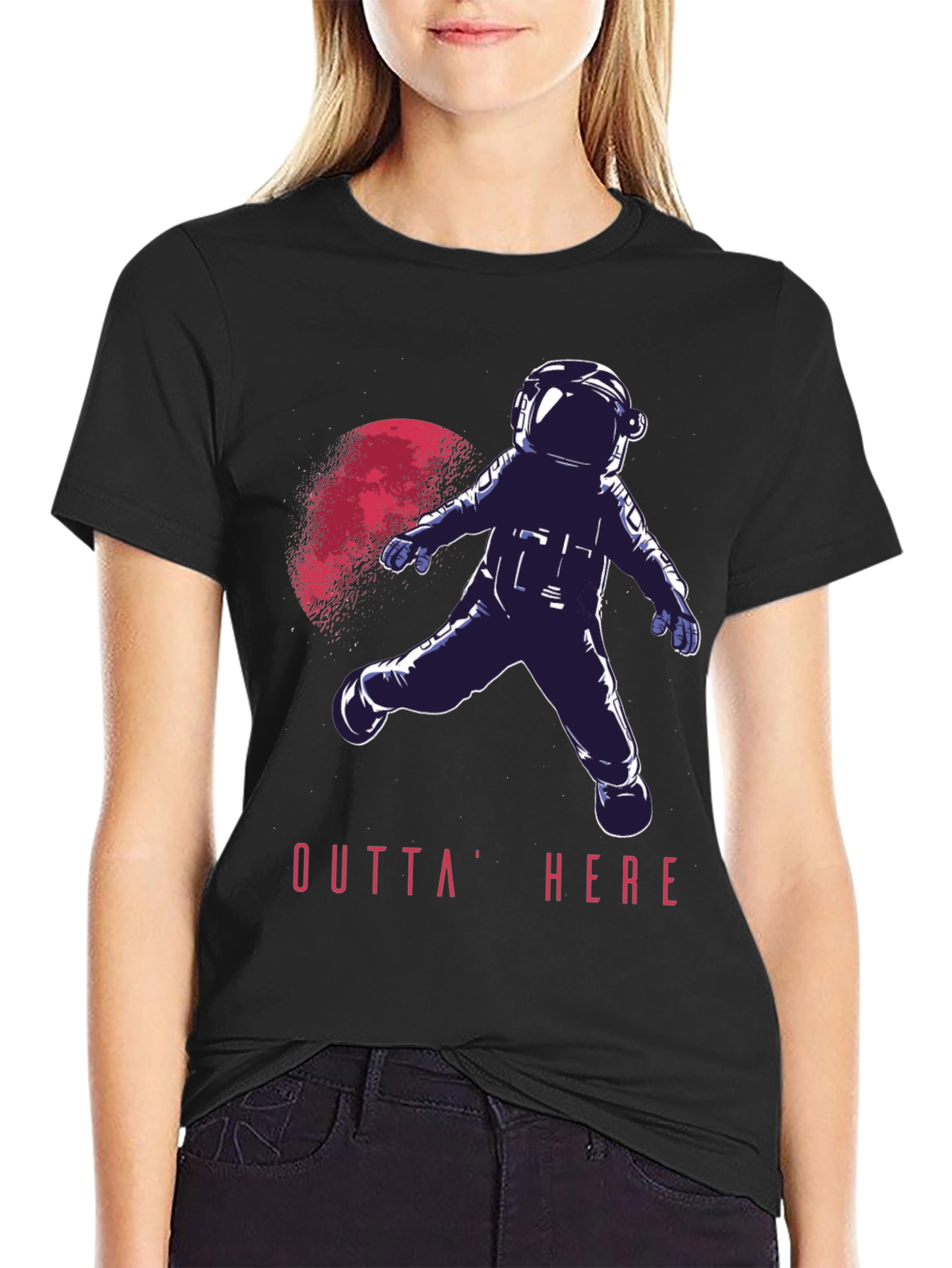 Outta Here Astronaut Graphic T-Shirt