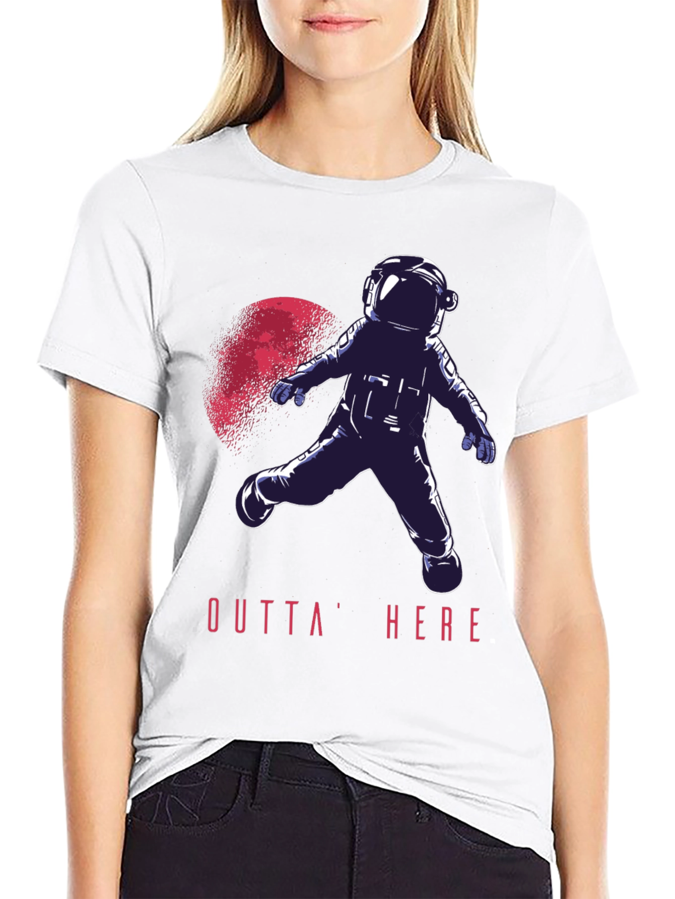 Outta Here Astronaut Graphic T-Shirt