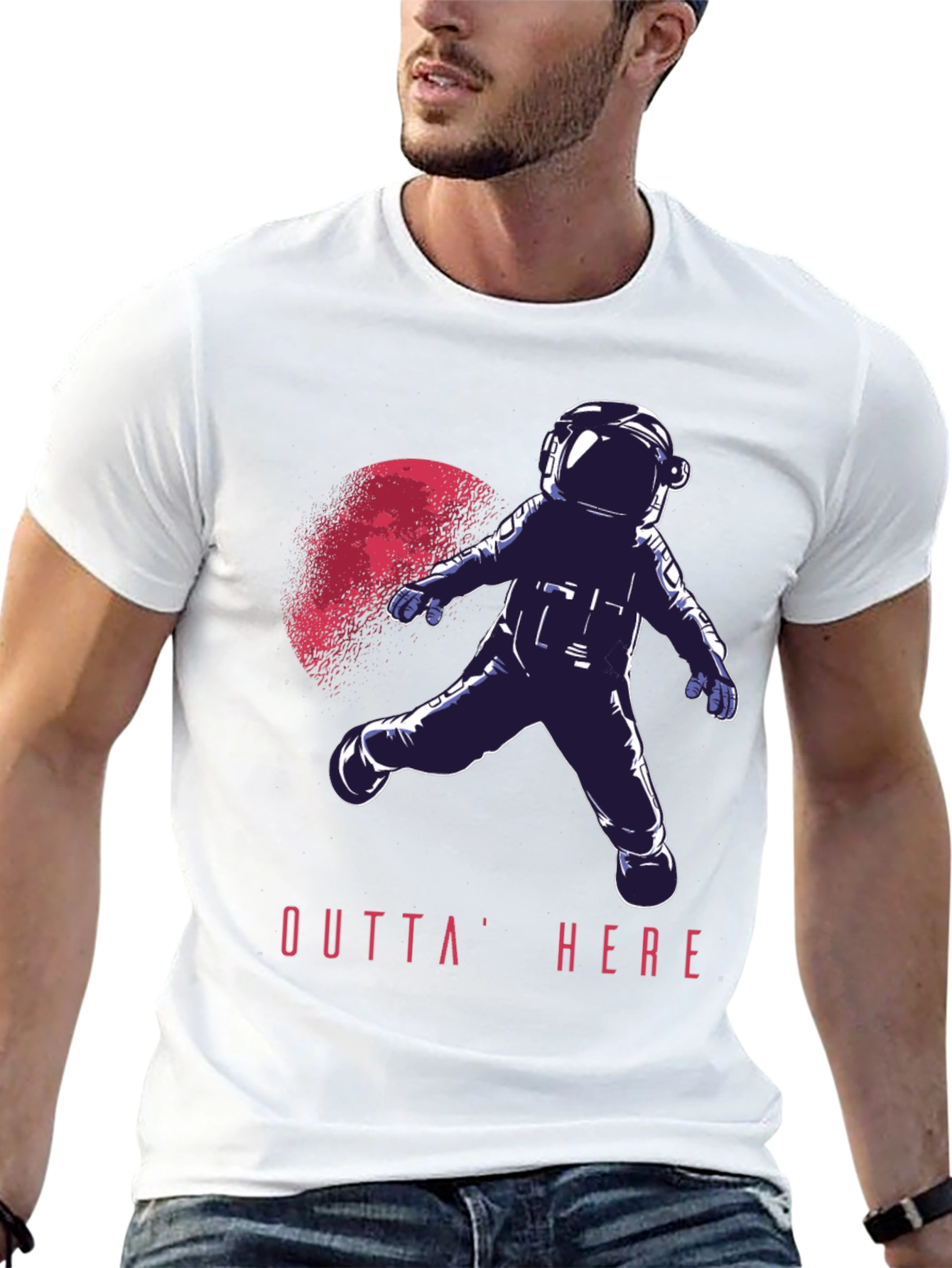 Outta Here Astronaut Graphic T-Shirt