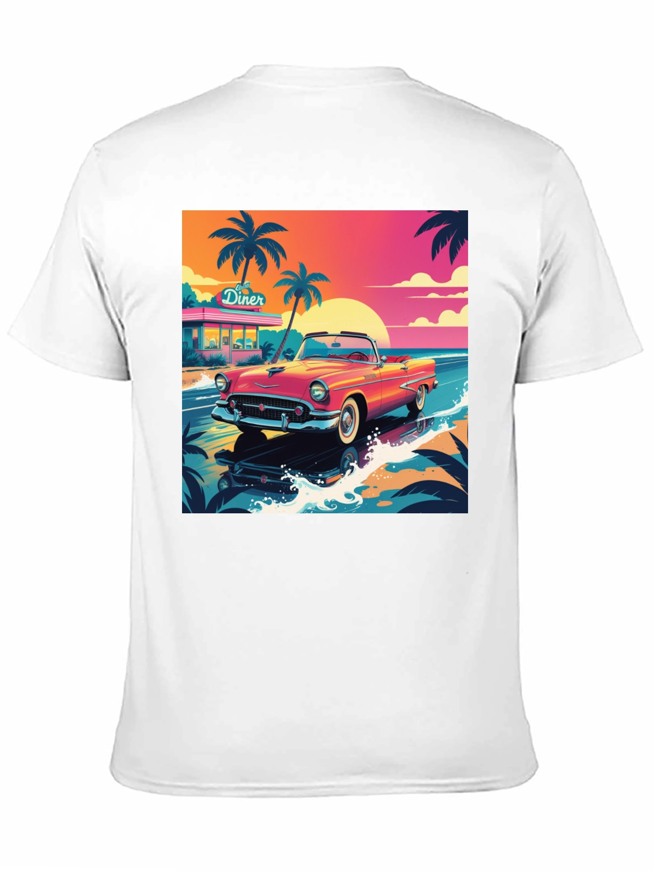 Retro Car Graphic Tee - Beach Diner Design