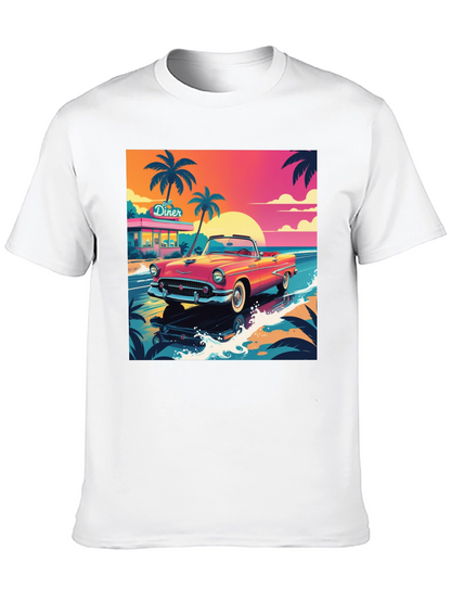 Retro Car Graphic Tee - Beach Diner Design