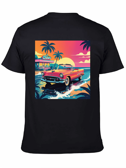 Retro Car Graphic Tee - Beach Diner Design
