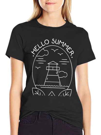 Hello Summer Graphic Tee - Lighthouse Design