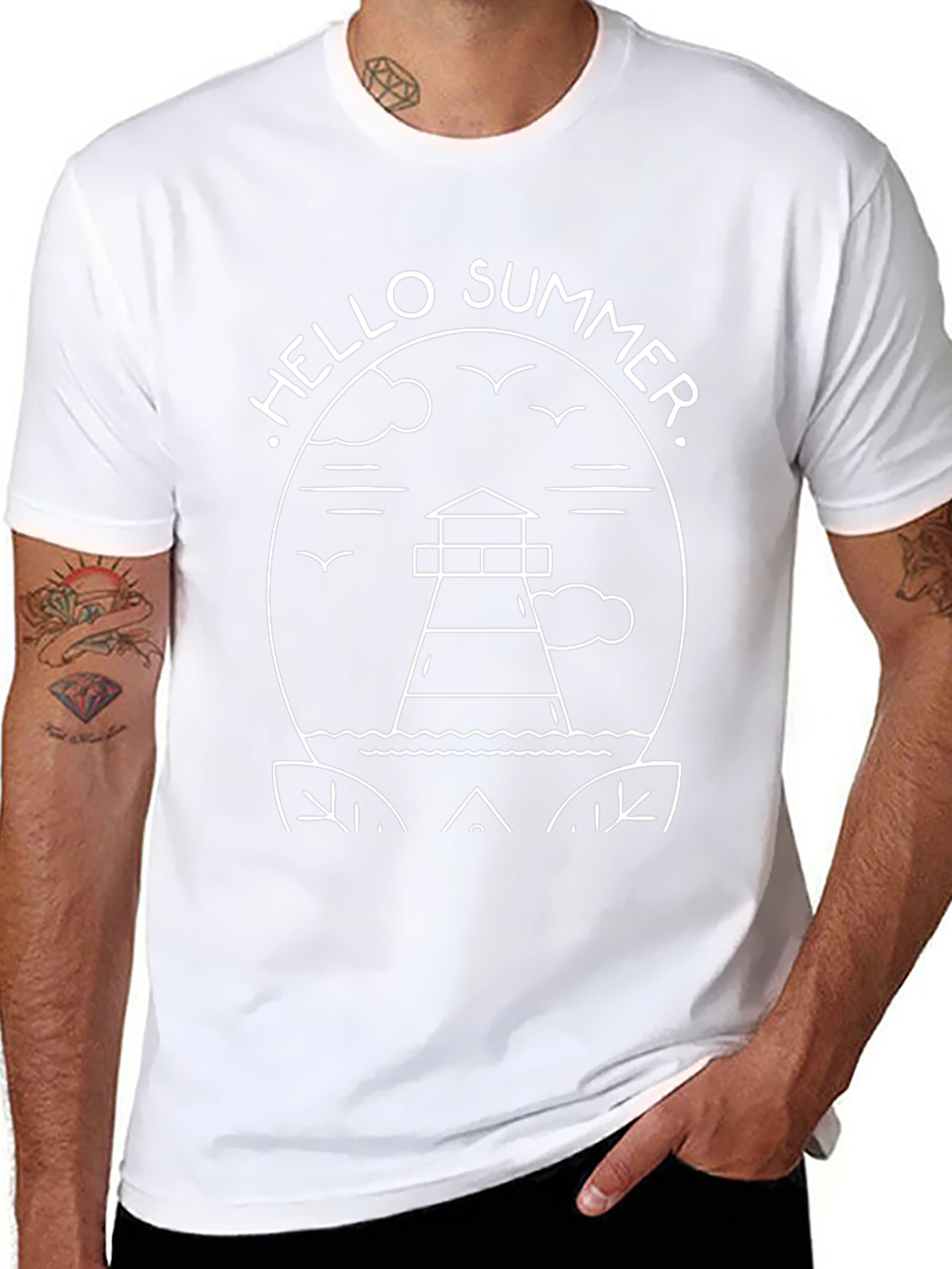 Hello Summer Graphic Tee - Lighthouse Design