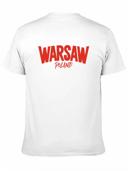 Warsaw Poland T-Shirt Black Cotton Tee