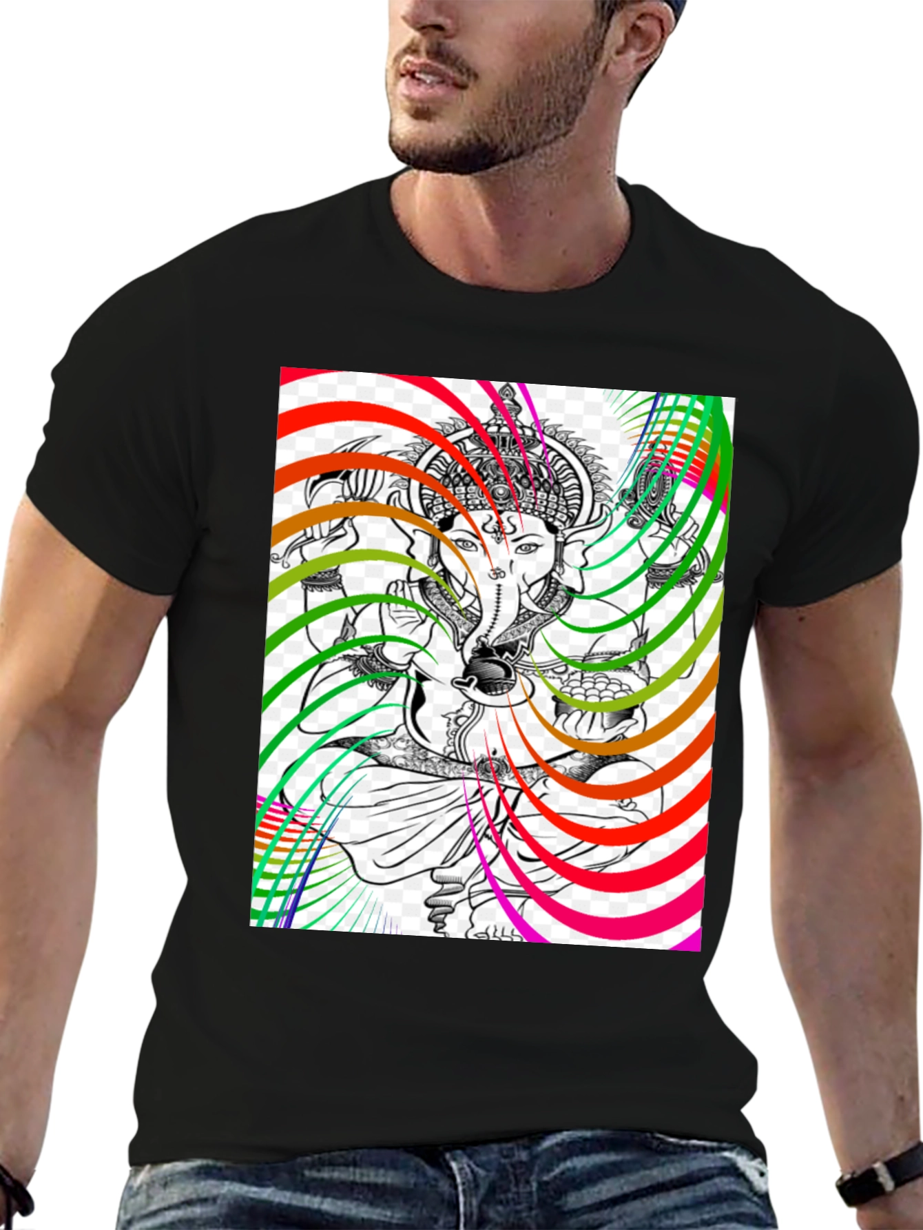 Ganesha Psychedelic Art Graphic T-Shirt