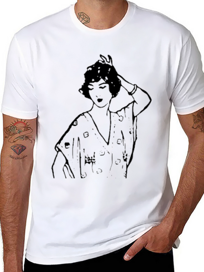 Retro Woman Graphic T-Shirt - Classic Black Tee