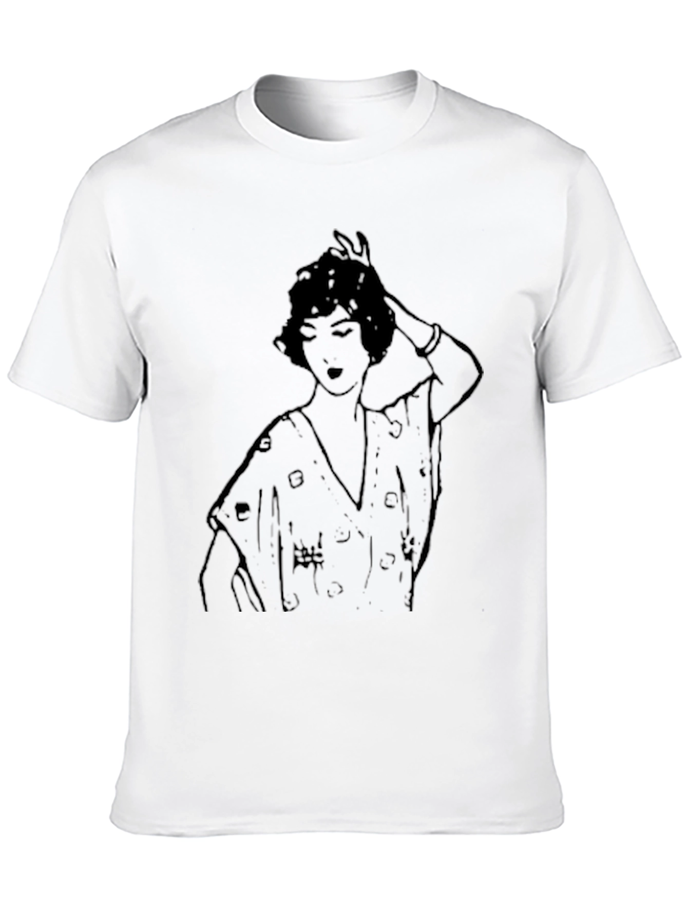 Retro Woman Graphic T-Shirt - Classic Black Tee