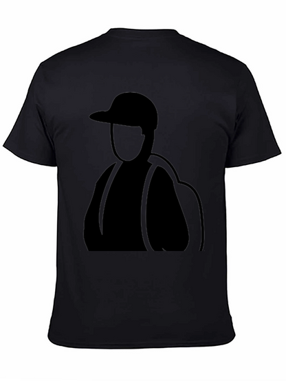 Black T-Shirt with Backpacker Design