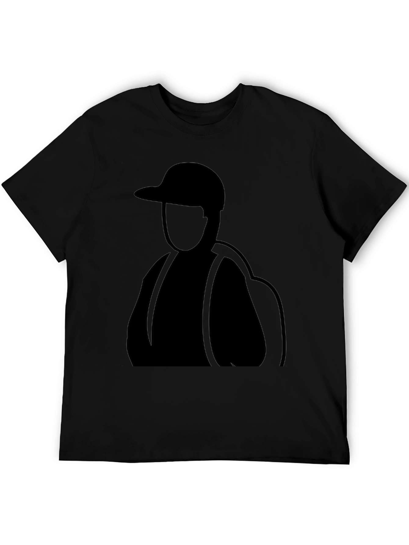 Black T-Shirt with Backpacker Design