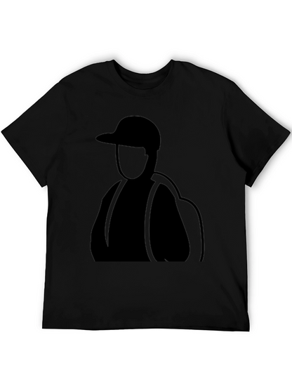 Black T-Shirt with Backpacker Design