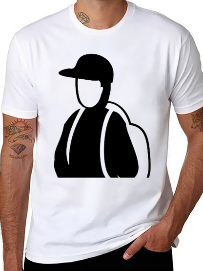 Black T-Shirt with Backpacker Design