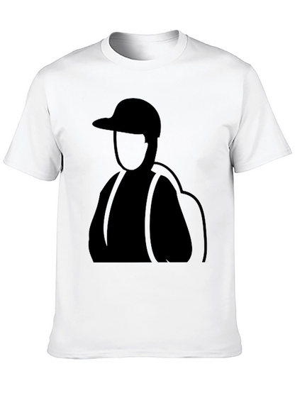 Black T-Shirt with Backpacker Design