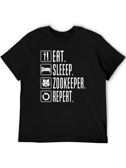Eat Sleep Zookeeper Repeat Black T-Shirt