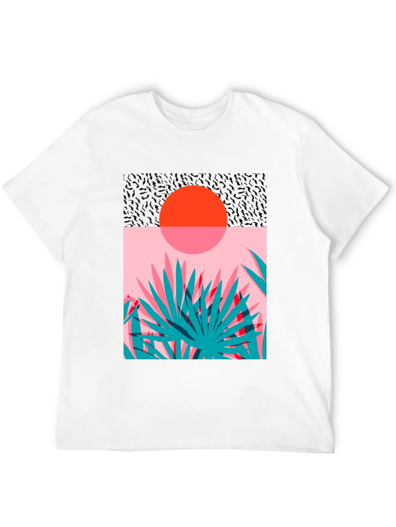 Retro Sunset Palm T-Shirt - Black