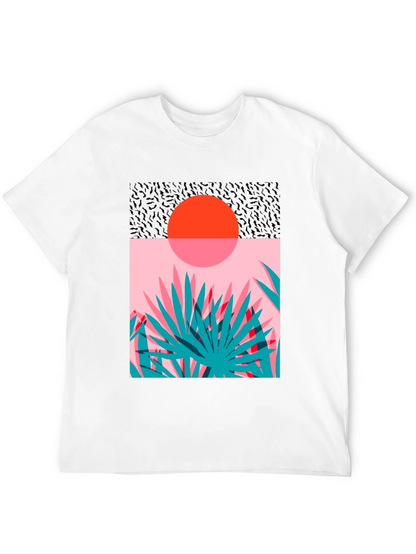 Retro Sunset Palm T-Shirt - Black