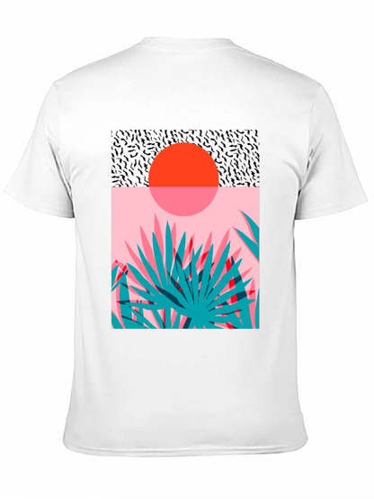 Retro Sunset Palm T-Shirt - Black