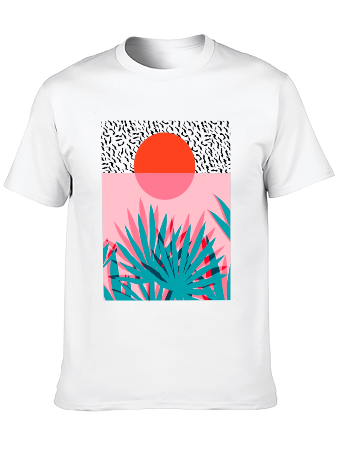 Retro Sunset Palm T-Shirt - Black