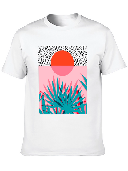 Retro Sunset Palm T-Shirt - Black