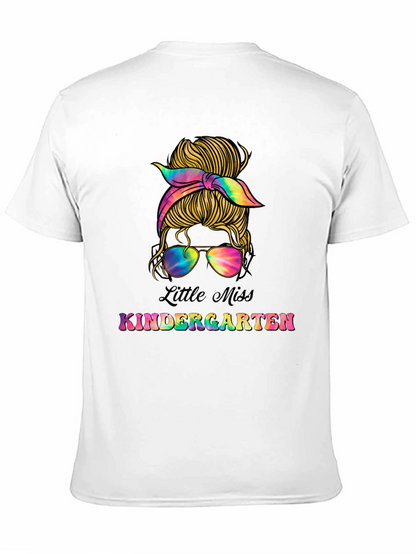 Little Miss Kindergarten Messy Bun T-Shirt