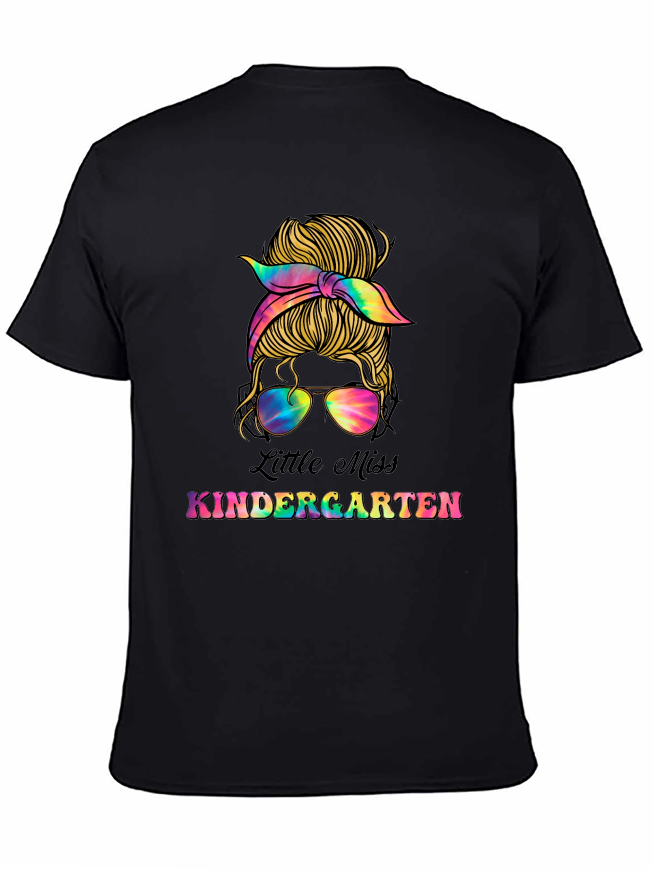 Little Miss Kindergarten Messy Bun T-Shirt