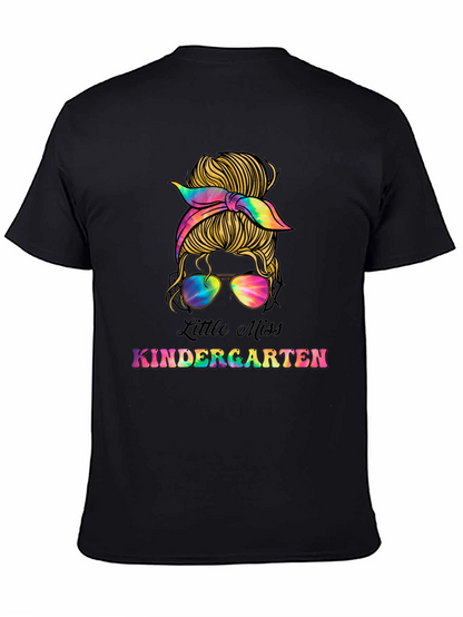Little Miss Kindergarten Messy Bun T-Shirt
