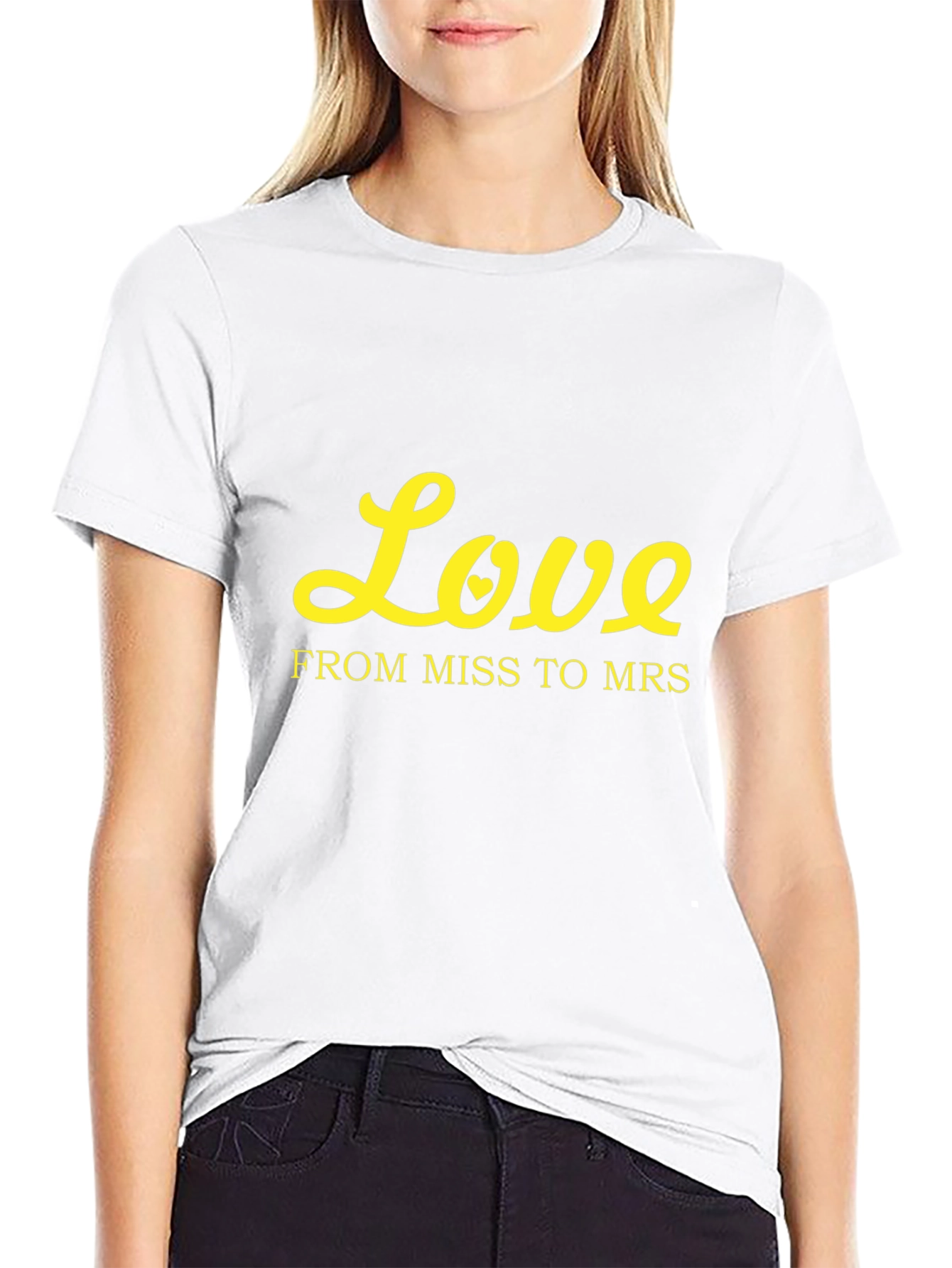 Love From Miss to Mrs Black T-Shirt