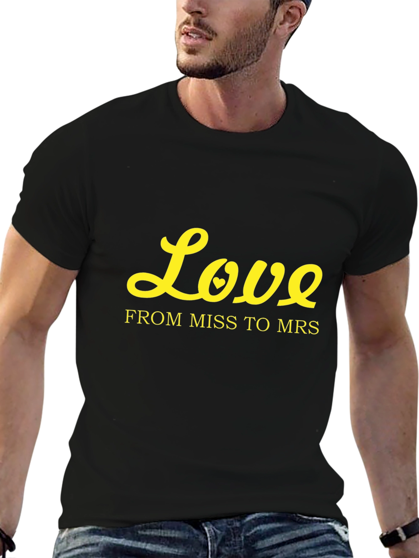 Love From Miss to Mrs Black T-Shirt