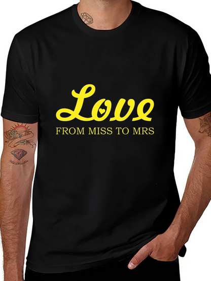 Love From Miss to Mrs Black T-Shirt