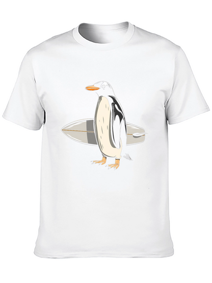 Penguin Surfer Graphic Tee - Cool Animal T-Shirt