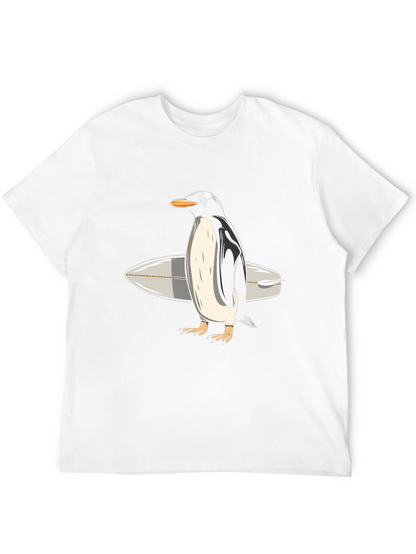 Penguin Surfer Graphic Tee - Cool Animal T-Shirt
