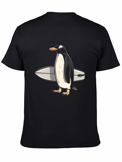 Penguin Surfer Graphic Tee - Cool Animal T-Shirt