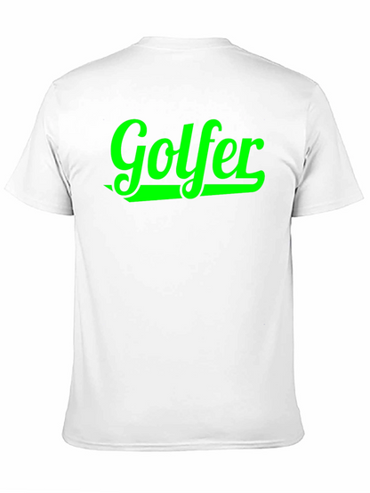 Golfer Graphic Tee - Black Cotton T-Shirt